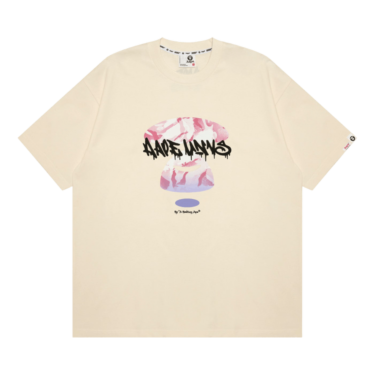 AAPE Unvs Moonface Graphic Tee "Ivory/White"