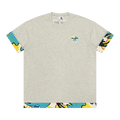AAPE Moonface Contrasting-Trimmed Tee "White/Heather"