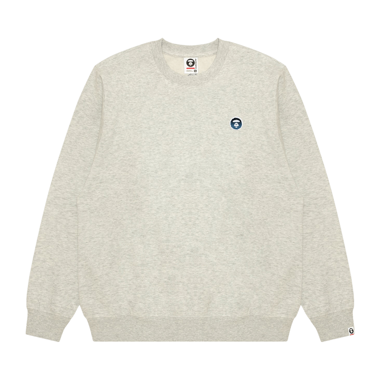 AAPE Now Moonface Crewneck Sweater "White/Heather"