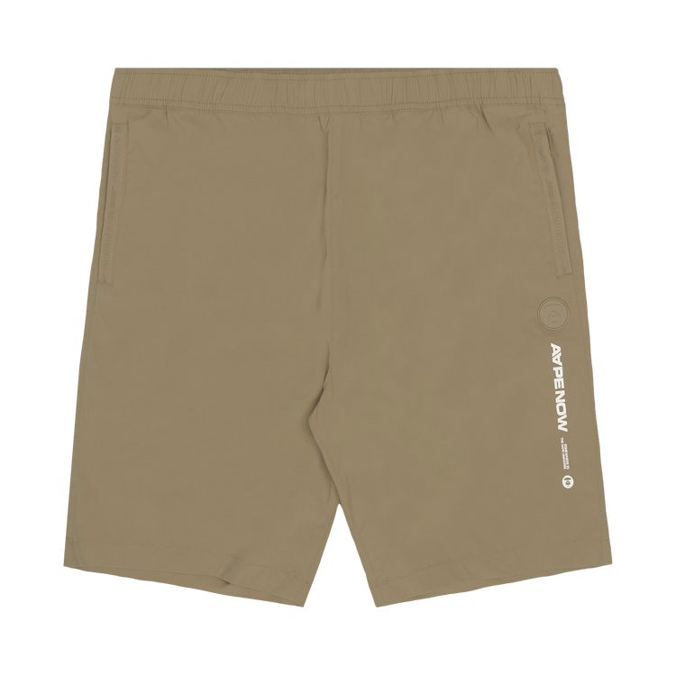 AAPE Moonface Patch Track Shorts "Beige/Dark"