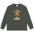 AAPE Moonface Camo Graphic Long-Sleeve Tee "Khaki/Grey"