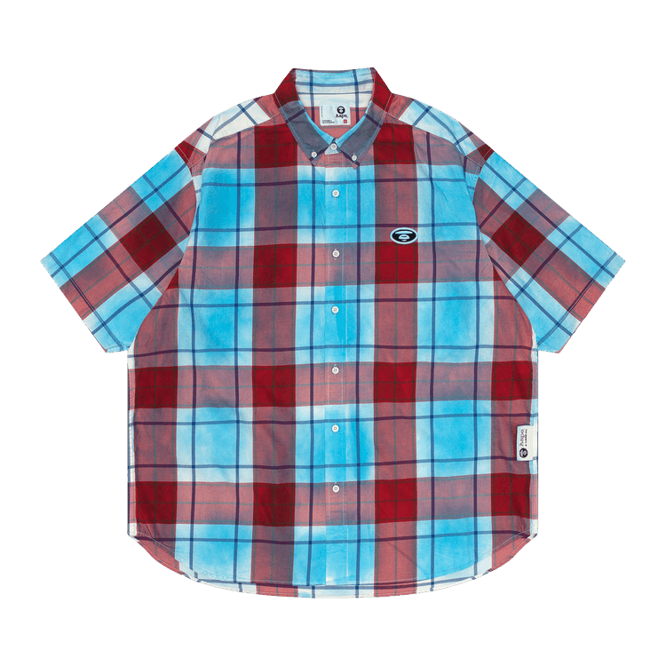 AAPE Moonface Check Shirt "White/Red"