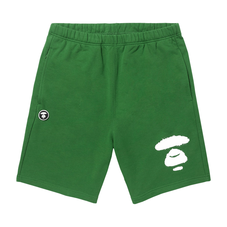 AAPE Moonface Graphic Sweat Shorts "Green/Dark"