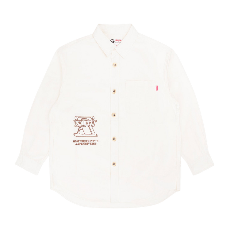 AAPE Logo Embroidered Shirt "Ivory"