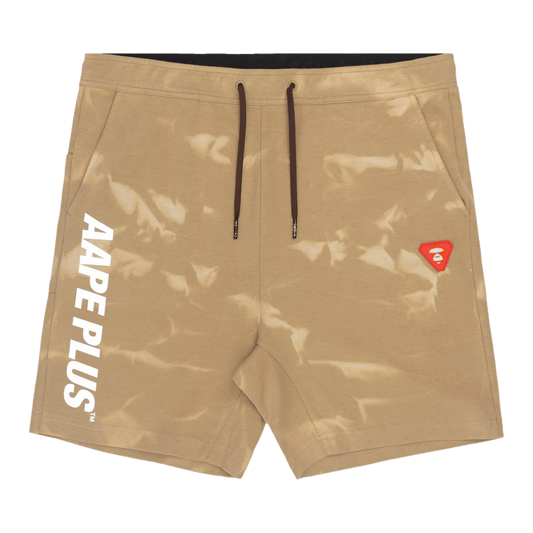 AAPE Moonface Dyed Sweat Shorts "Beige/White"