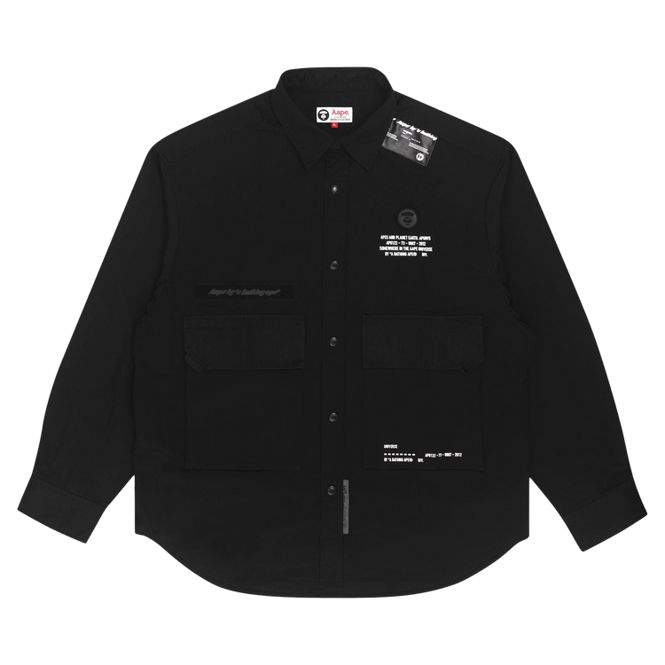 AAPE Moonface Long Sleeve Shirt "Black"