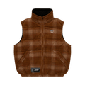 AAPE Moonface Logo Check Zip-Up Vest "Brown/Burgundy"