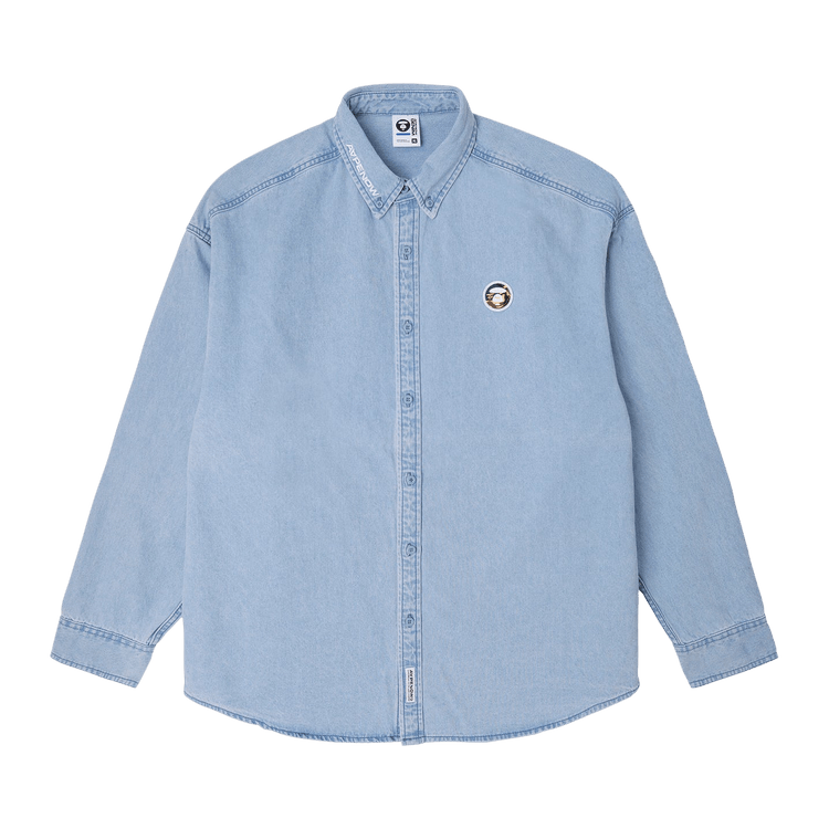 AAPE Moonface Patch Long-Sleeve Shirt "Blue/Light"