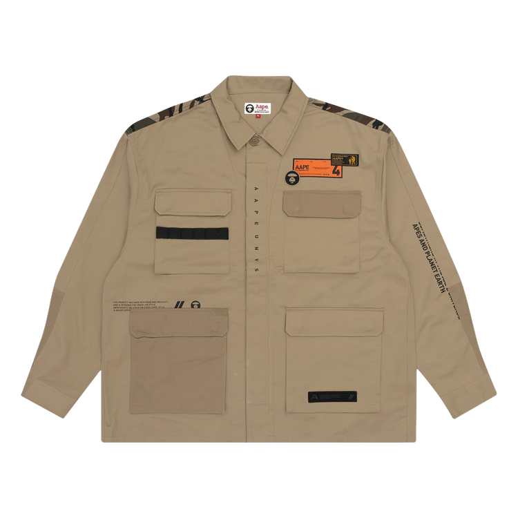 AAPE Moonface Military Shirt "Beige"