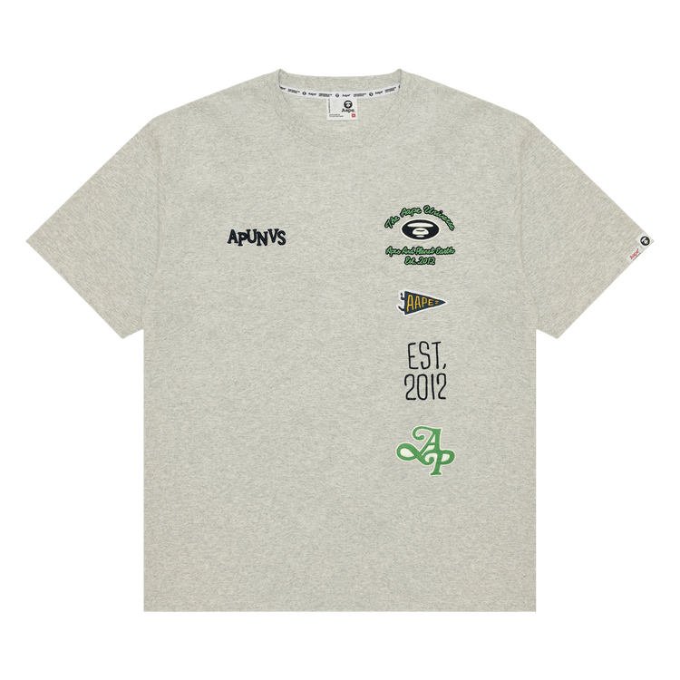 AAPE Unvs Multi-Logo Tee "White/Heather"