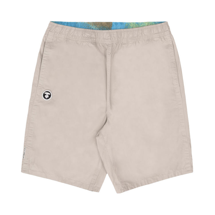 AAPE Moonface Embroidered Reversible Camo Shorts "Beige/Grey"