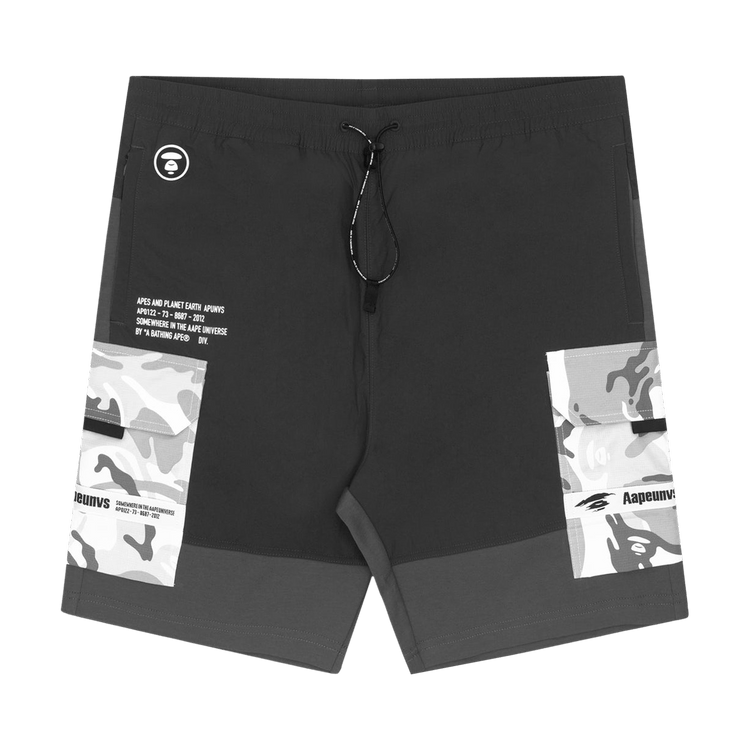 AAPE Moonface Printed Sweat Shorts "Grey"