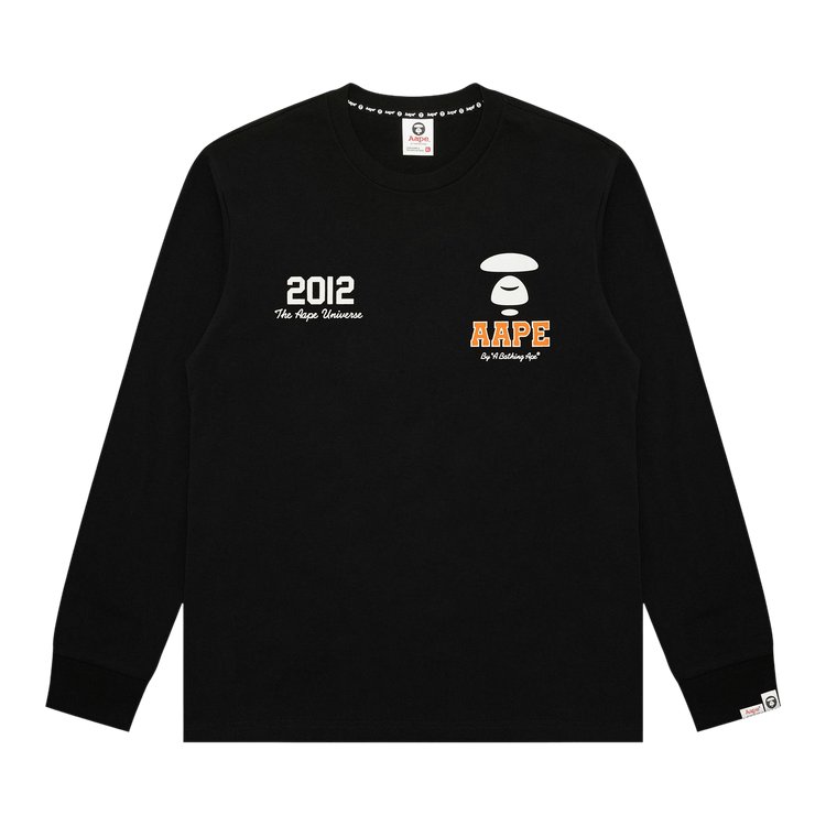 AAPE Moonface Basic Long Sleeve Tee "Black"