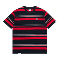 AAPE Moonface Logo Stripe Tee "Navy/Red"
