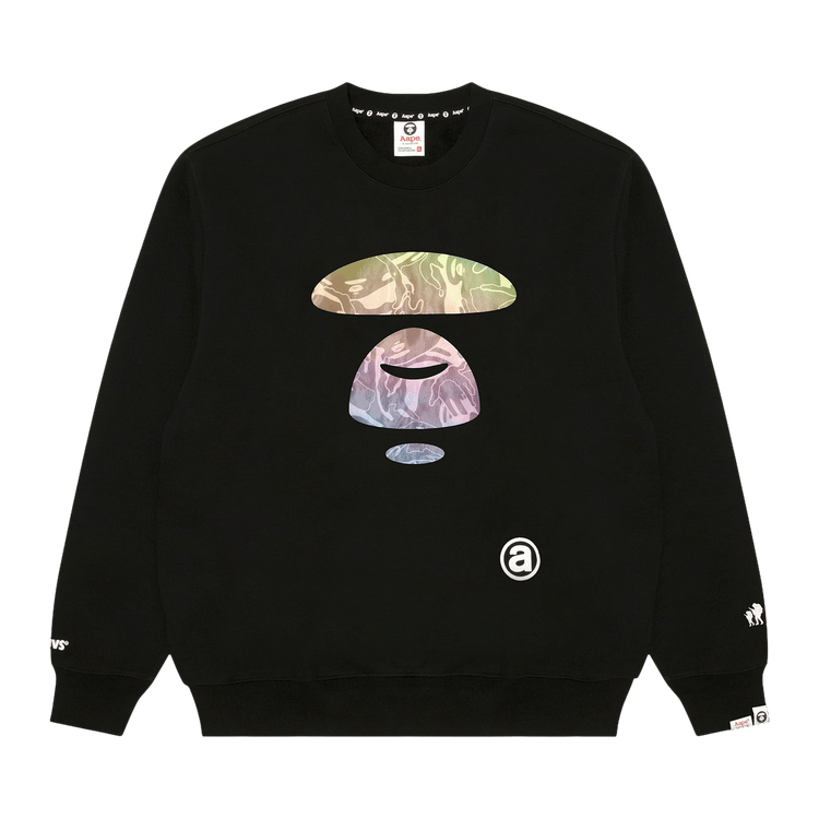 AAPE Moonface Camo Printed Sweatshirt "Black"