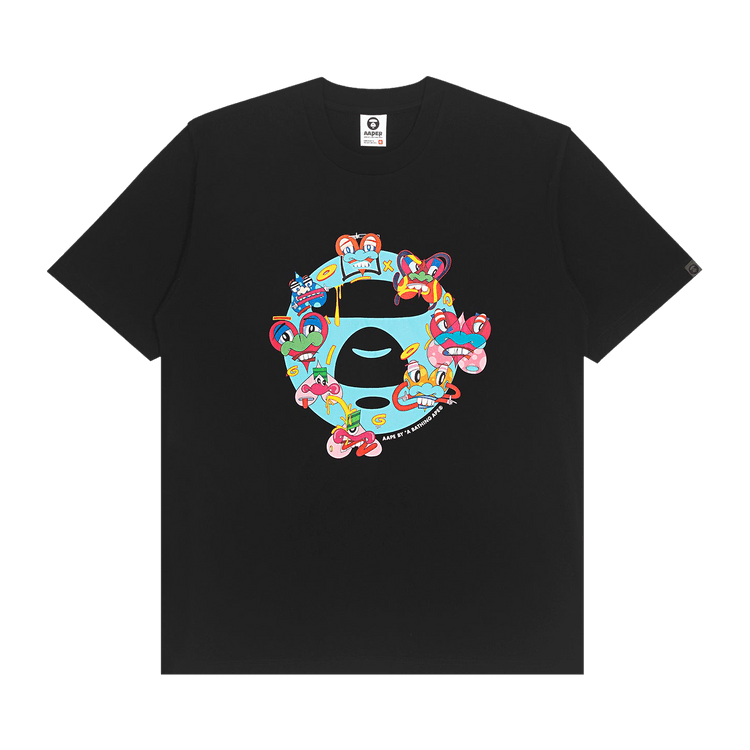 AAPE X Eric Inkala Moonface Graphic Tee "Black"