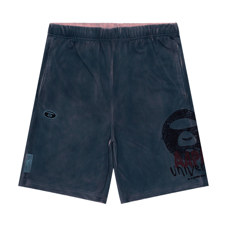 AAPE Moonface Overdye Sweatshorts "Pink/Navy"