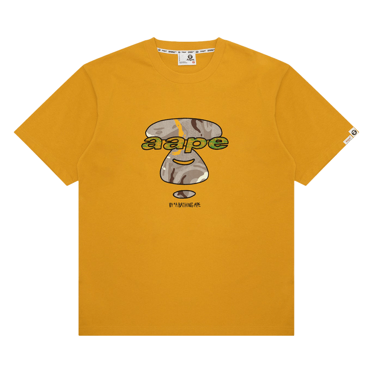 AAPE Unvs Camo Moonface Logo Short Sleeve Tee "Yellow/Dark"
