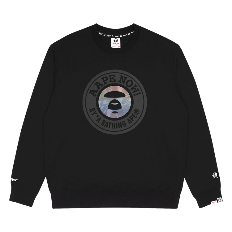 AAPE Moonface Graphic Relaxed Sweatshirt "Black"