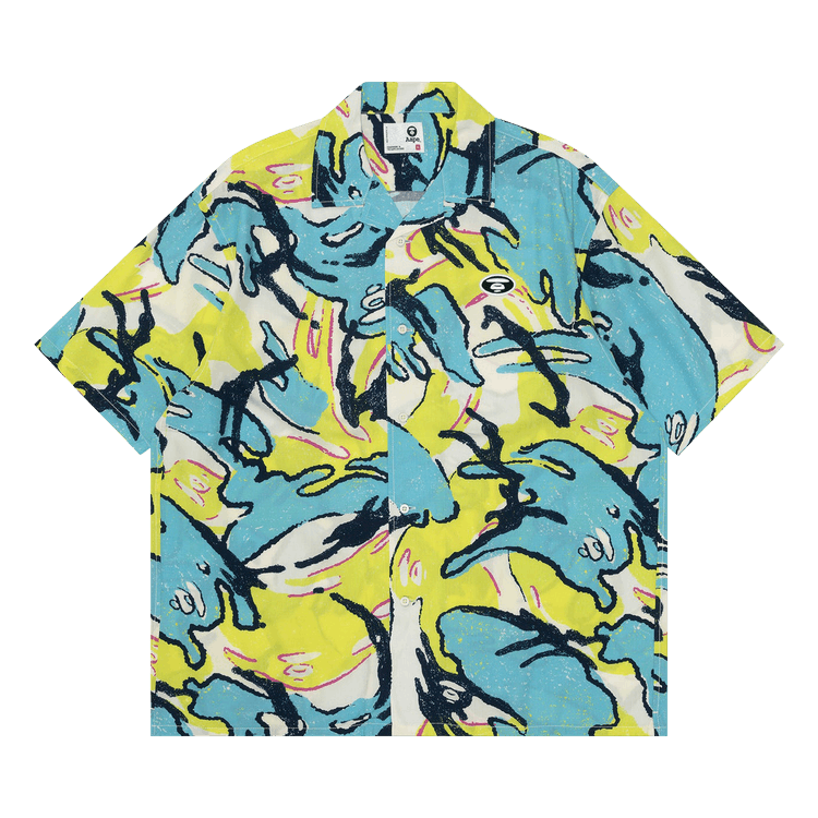 AAPE Moonface Graffiti Shirt "Green/Blue"