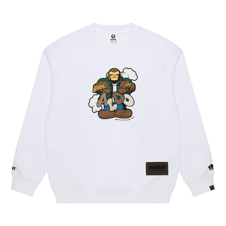 AAPE r Aldo Graphic Printed Sweatshirt "White"