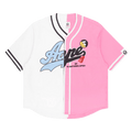 AAPE Moonface Embroidered Shirt "Pink"