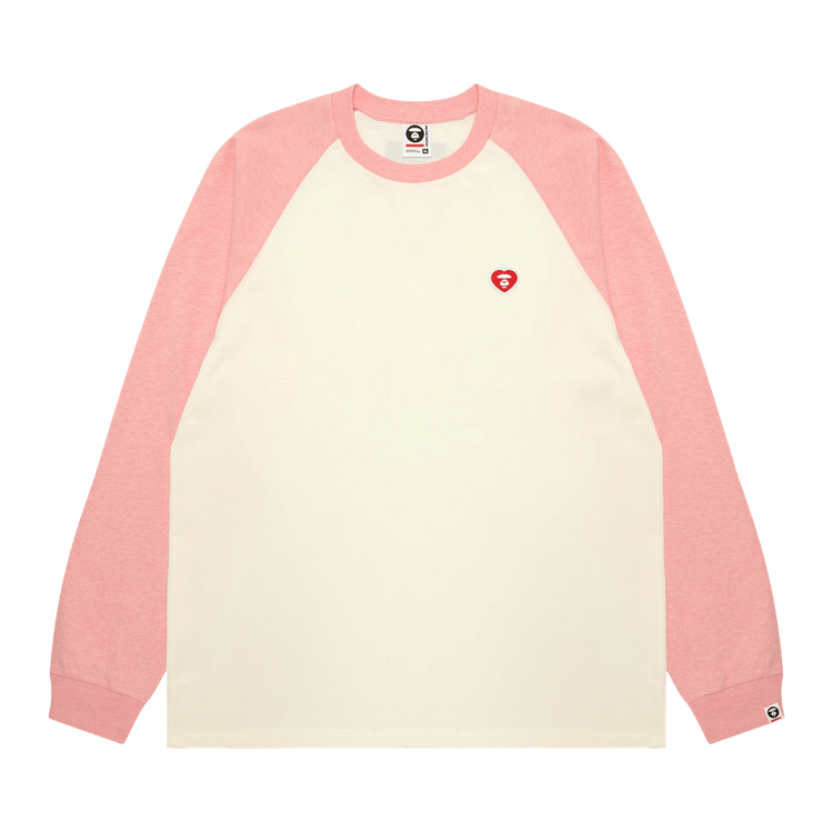 AAPE Now Heart Moonface Long Tee "Pink/Heather"