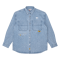 AAPE Moonface Embroidered Denim Shirt "Blue"