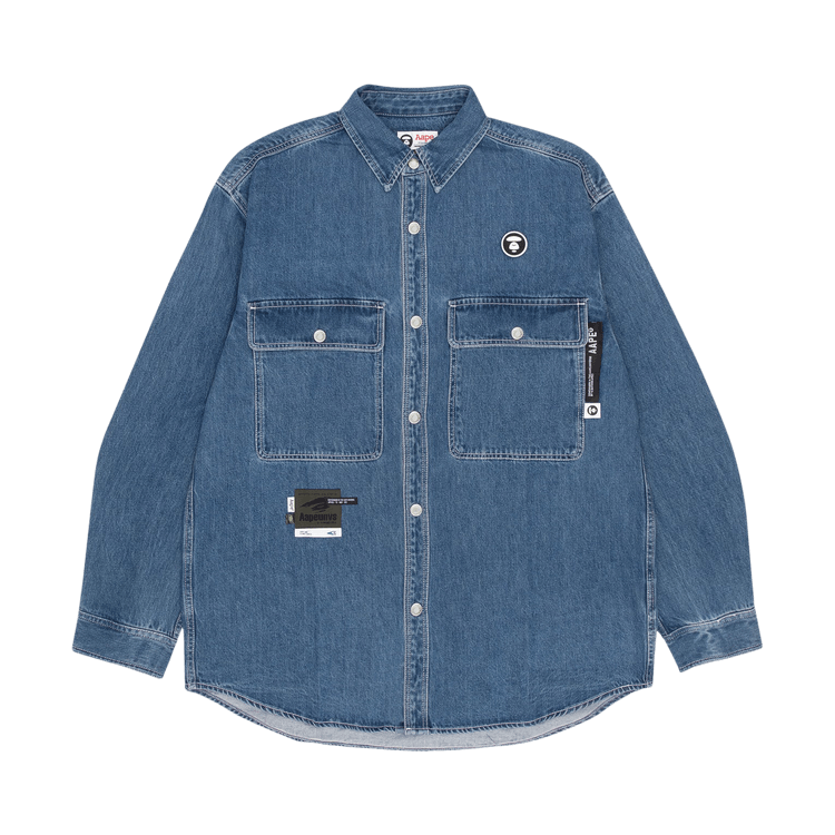 AAPE Moonface Chest Pocket Shirt "Blue"