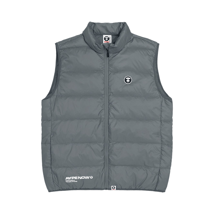 AAPE Moonface Zip-Up Down Vest "Grey/Light"