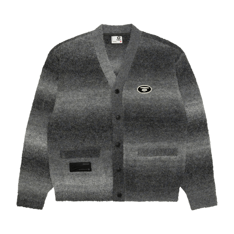 AAPE Moonface Button Down Cardigan "Black/Grey"