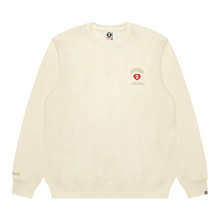 AAPE Now Heart Moonface Sweatshirt "Ivory"