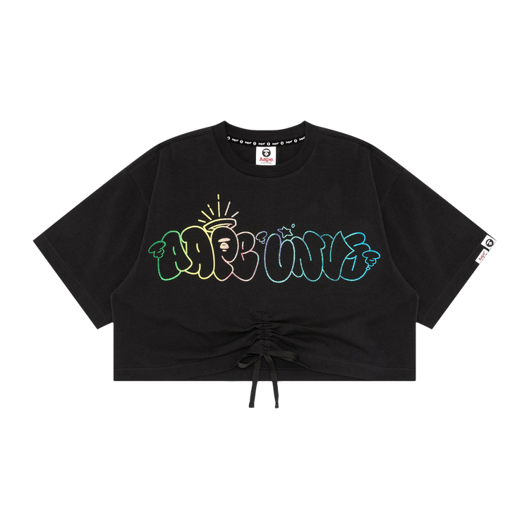 AAPE Moonface Gradient Cropped Top "Grey/Dark"