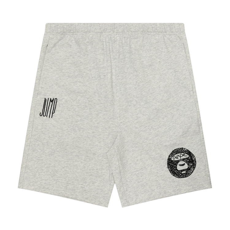 AAPE Moonface Relax Sweatshorts "White/Heather"