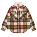 AAPE Moonface Check Hooded Shirt "Ivory/Brown"