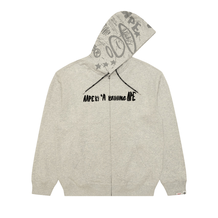 AAPE Hooded Zip Sweatshirt "White/Heather"