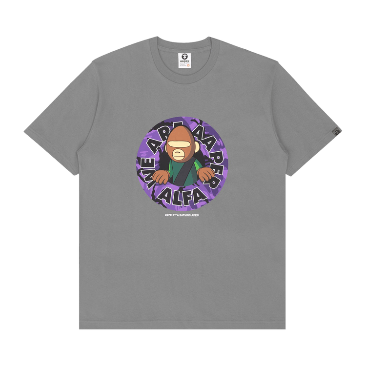 AAPE r Alfa Camo Graphic Tee "Grey/Light"