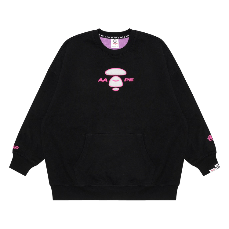 AAPE Moonface Embroidered Relaxed Sweatshirt "Black"