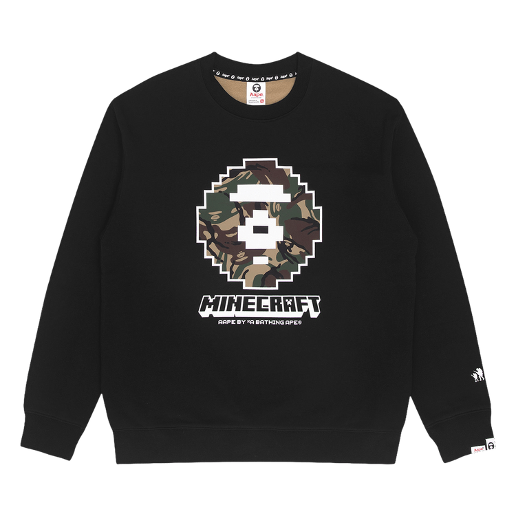 AAPE X Minecraft Camo Panel Sweatshirt "Black"
