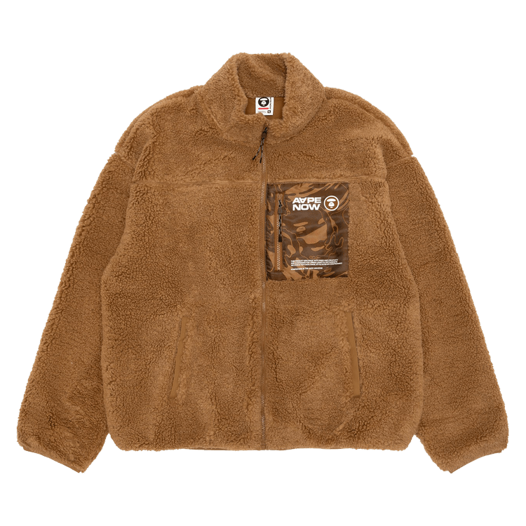 AAPE Now Moonface Zip-Up Sweater "Beige/Dark"