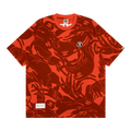 AAPE Moonface Embroidered Camo Tee "Orange/Multi"