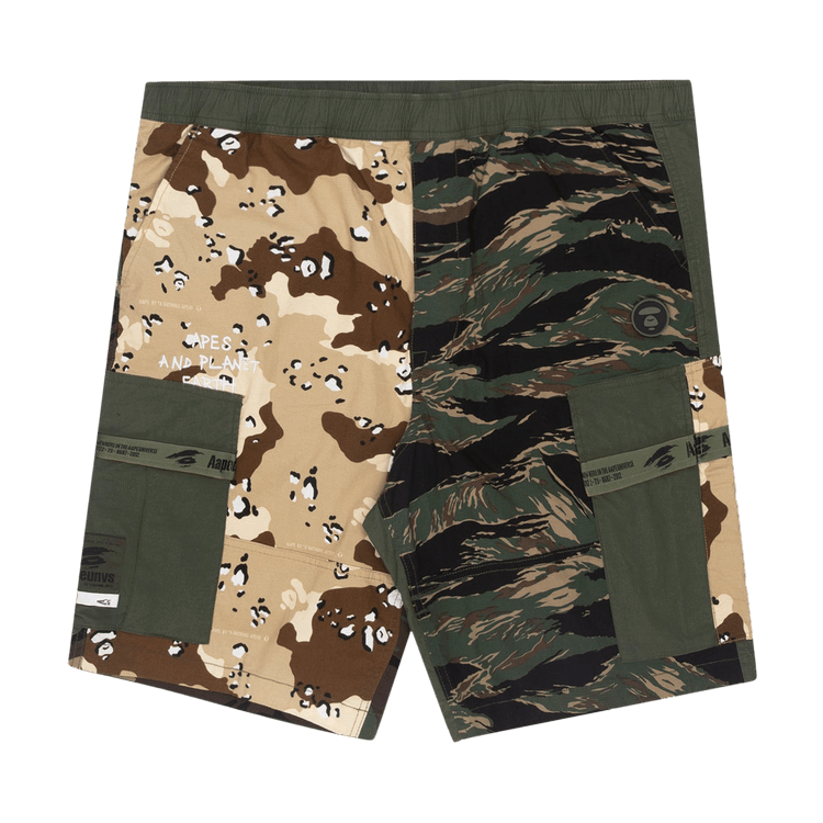 AAPE Moonface Cargo Shorts "Khaki/Black"