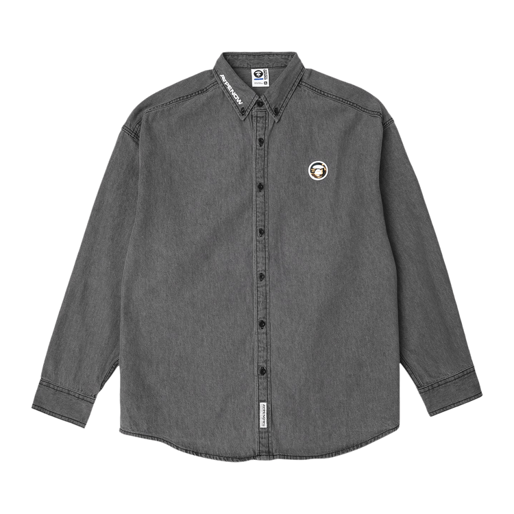 AAPE Moonface Patch Long-Sleeve Shirt "Black"