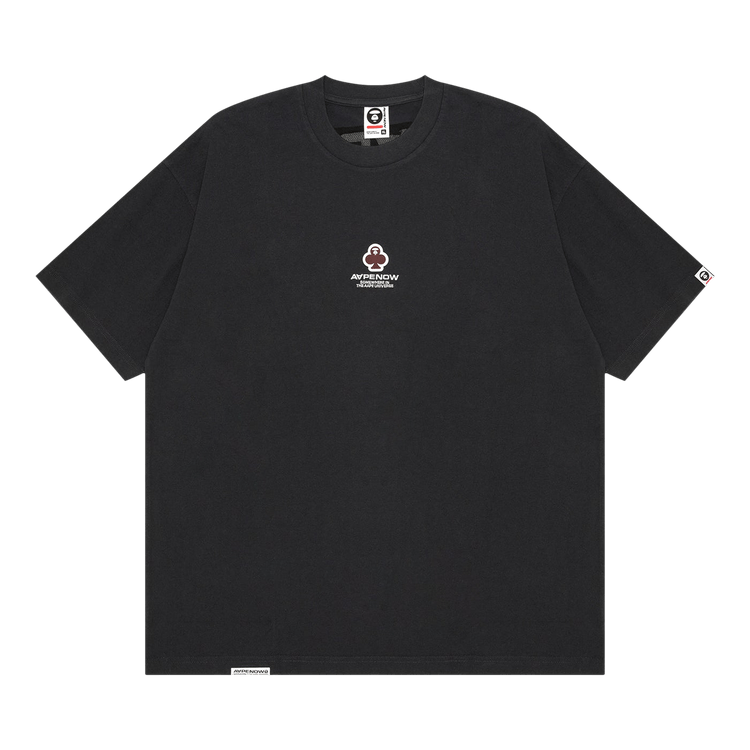 AAPE Now Clover Moonface Logo Short Sleeve Tee "Grey/Dark"