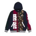 AAPE Moonface Camo Hooded Varsity Jacket "Navy"