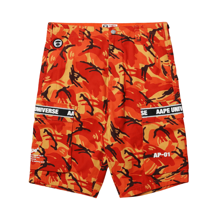 AAPE Camo Patch Pocket Shorts "Orange/Multi"