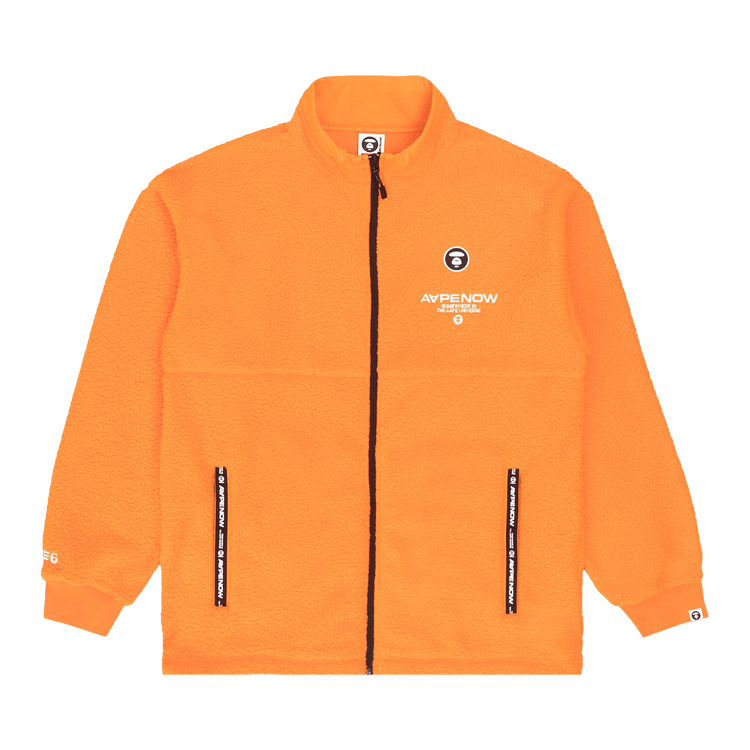 AAPE Zip Up Fleece Sweatshirt "Orange/Light"