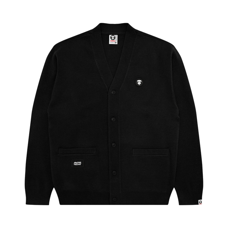 AAPE Now Moonface v-Neck Cardigan "Black"