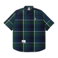AAPE Moonface Patch Plaid Short-Sleeve Shirt "Navy/Green"
