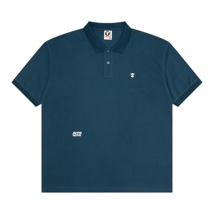 AAPE Now Moonface Logo Polo Shirt "Navy"